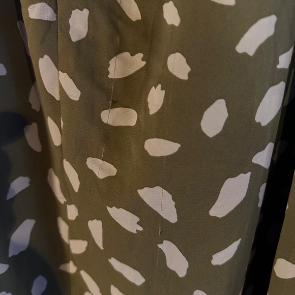 Lulus Olive Green Spotted Midi Dress - Picture 3 of 9